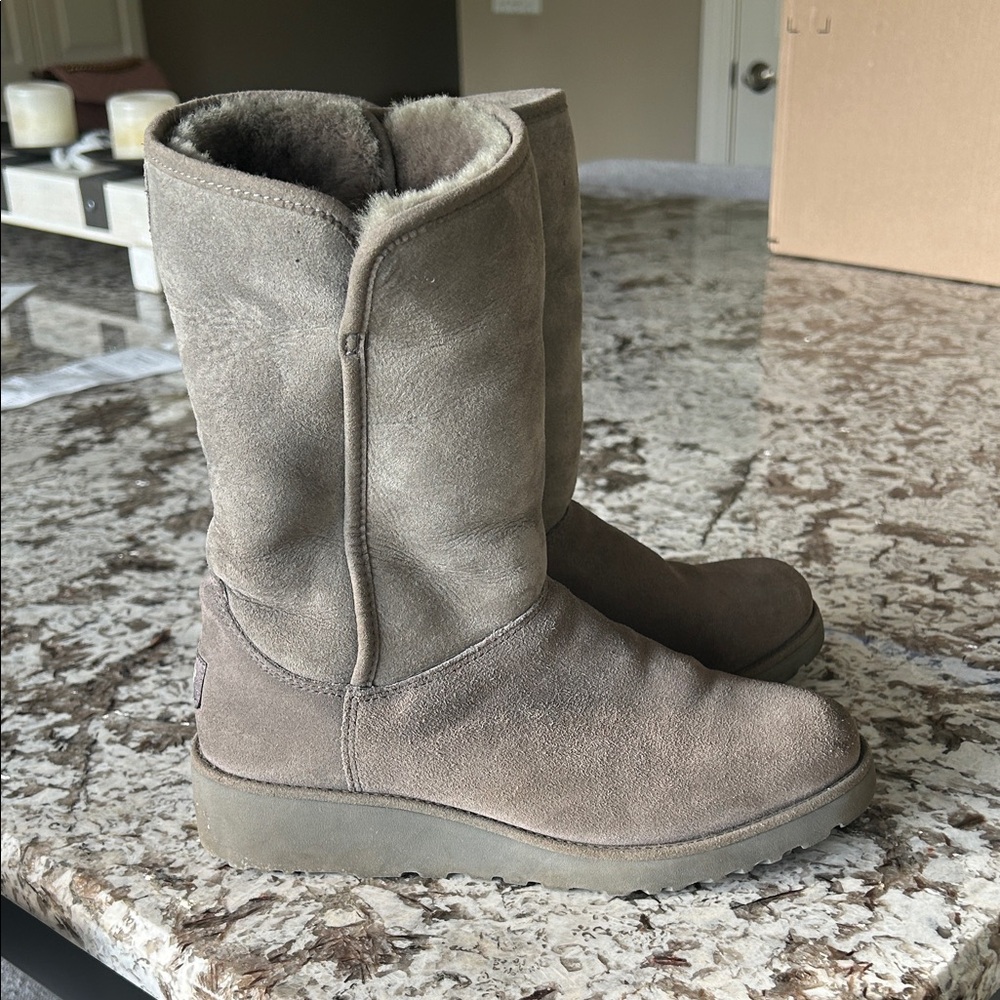 UGG Kristin Grey Wedge Boots